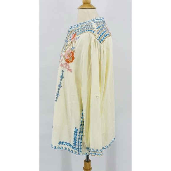 Embroidered Floral Tunic Top womens 3XL Bohemian Peasant Artsy Indie - Picture 4 of 11